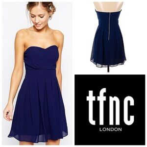 NEW!!! Navy sweetheart chiffon dress from TFNC London